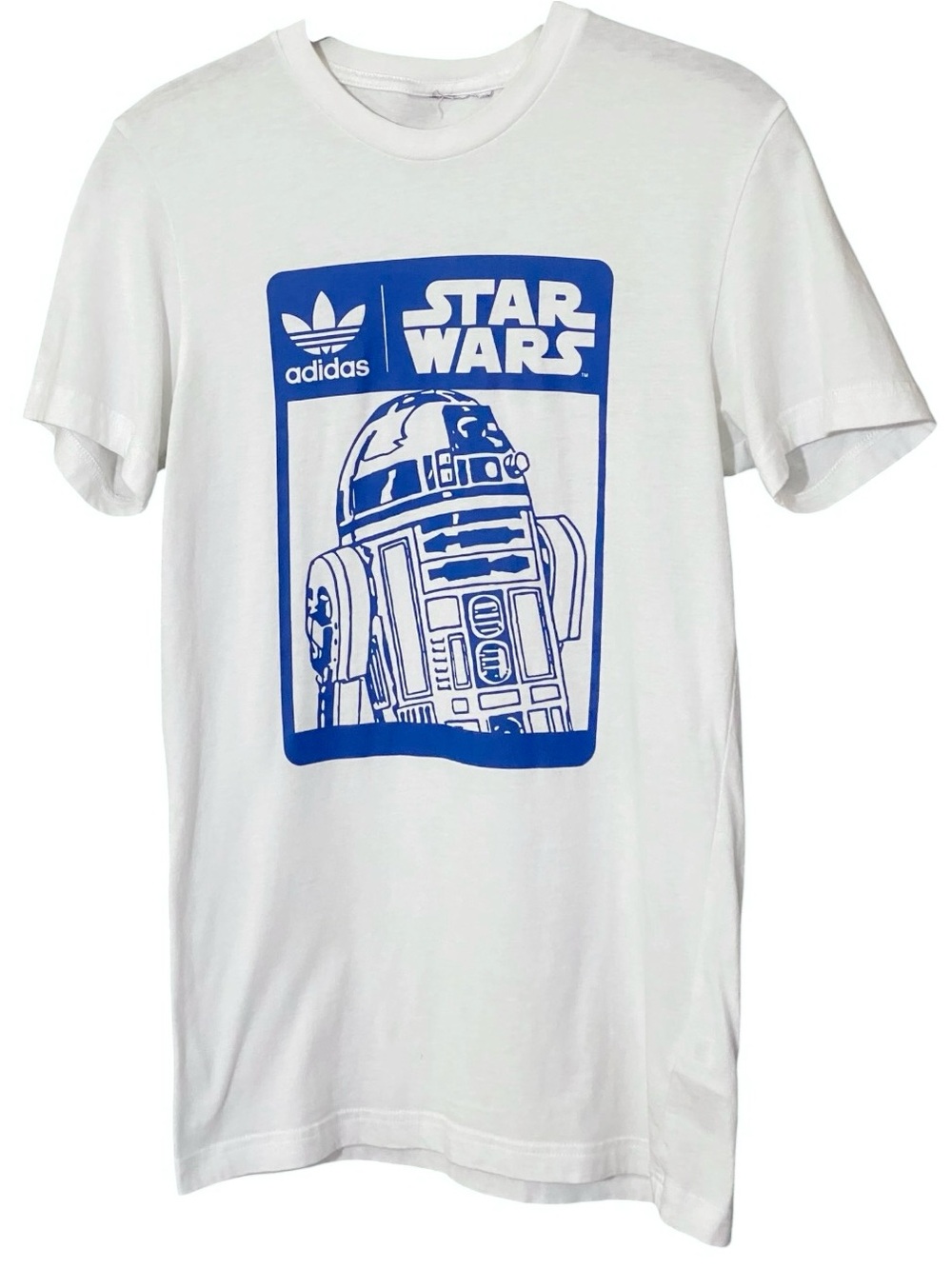 Adidas Star Wars R2-D2 Graphic T Shirt XS White Blue Streetwear Retro Cotton Tee - Picture 2 of 8